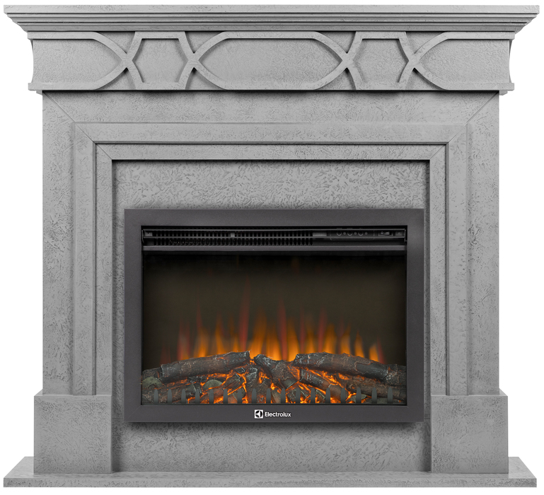 Электрокамин с широким очагом 2D Electrolux EFP/P-2520LS N с порталом Firelight Antico 25 серый