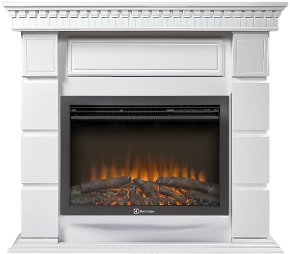 Электрокамин с широким очагом 2D Electrolux EFP/P-2520LS N с порталом Firelight Elegante 25 белый