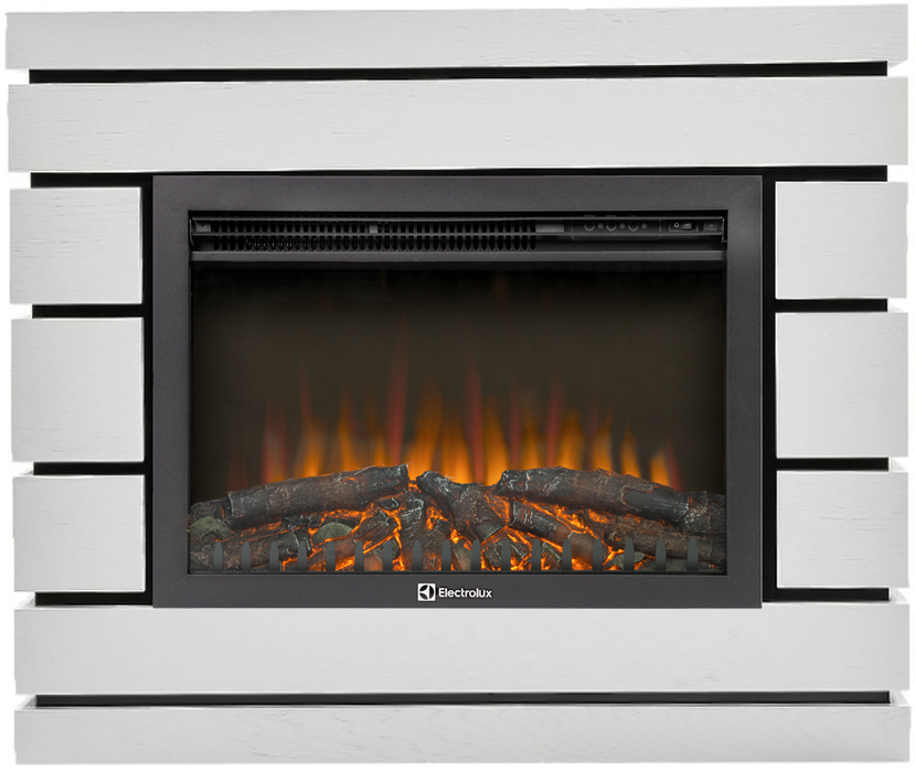 Электрокамин с широким очагом 2D Electrolux EFP/P-2520LS N с порталом Firelight Moderno 25 шпон белый дуб