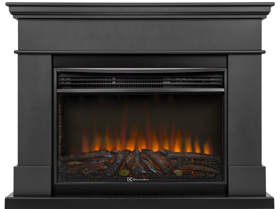 Электрокамин с широким очагом 2D Electrolux EFP/P-3020LS N с порталом Firelight California 30, графит