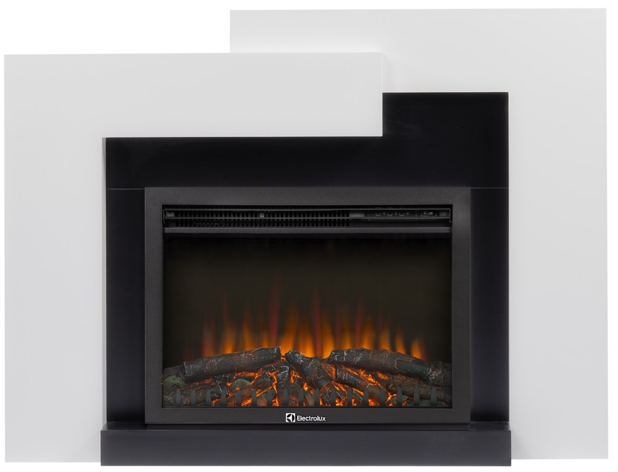 Электрокамин с широким очагом 2D Electrolux EFP/P-2520LS N с порталом Firelight Tetris 25 белый, серый