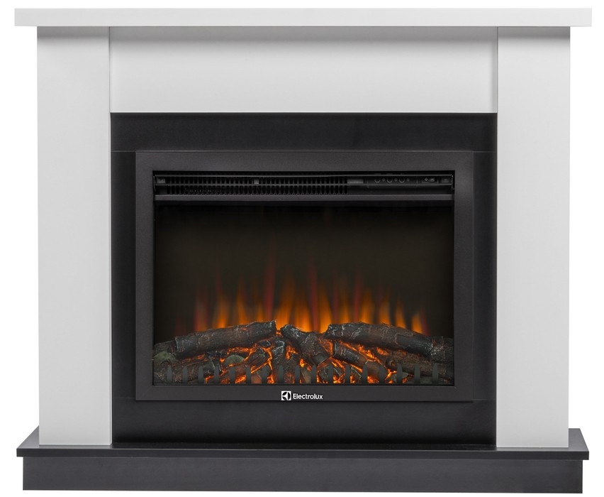 Электрокамин с широким очагом 2D Electrolux EFP/P-2520LS N с порталом Firelight Canto 25 белый