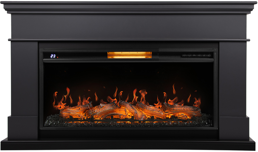 Электрокамин с широким очагом 2D Royal Thermo Aurora RTFP/P-AR40LS с порталом Firelight California 40, графит