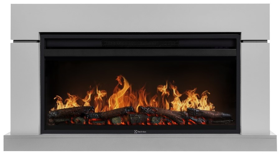 Линейный электрокамин Electrolux EFP/P-4220LS с порталом Firelight Lindos 42, светло-серый, р/в