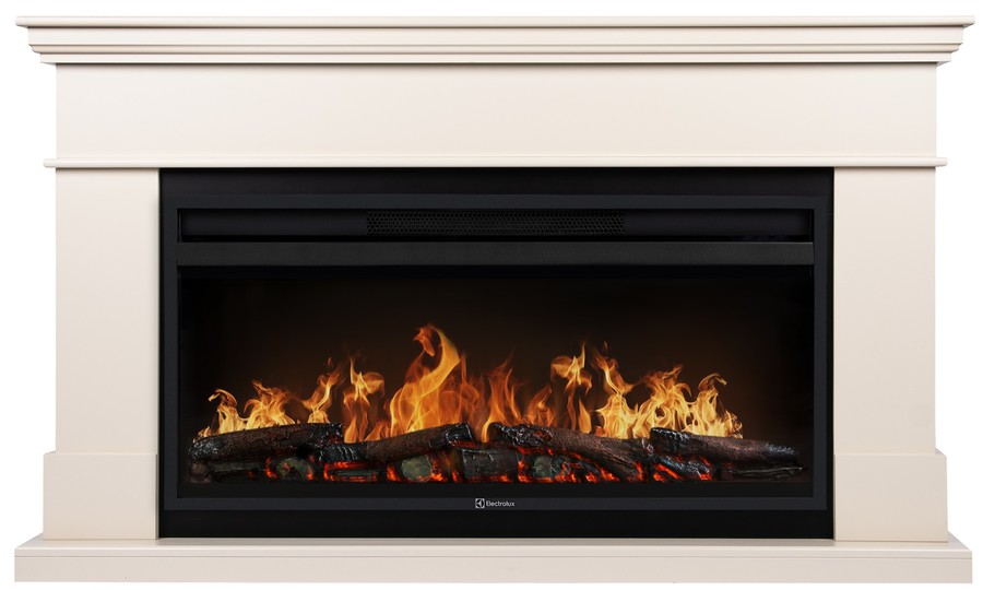 Линейный электрокамин Electrolux EFP/P-4220LS с порталом Firelight California 42, молочный