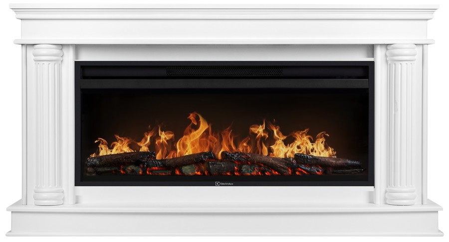 Линейный электрокамин Electrolux EFP/P-4220LS с порталом Firelight Olympia 42, белый