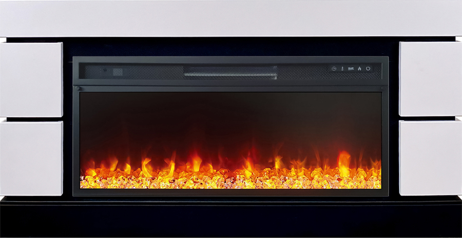 Электрокамин с широким очагом 2D Royal Flame Modern 42 CRM белый с очагом Vision 42 LED