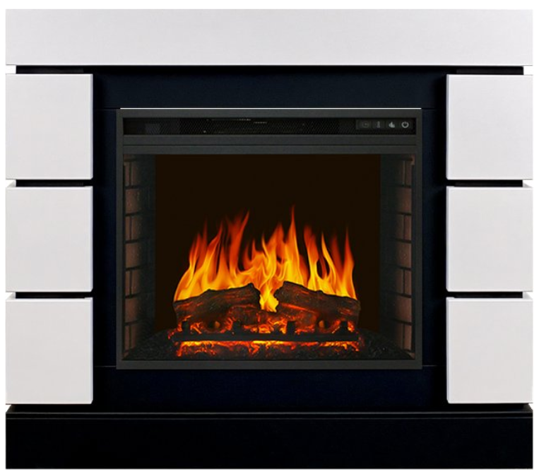 Электрокамин с широким очагом 2D Royal Flame Modern 23 White Ceramic под очаг Vision 23