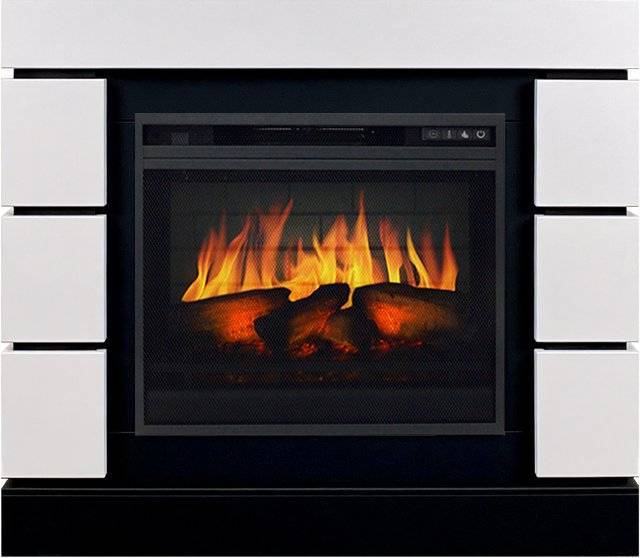 Электрокамин с широким очагом 3D Royal Flame Modern 23 White Ceramic под очаг Vision 23 3D