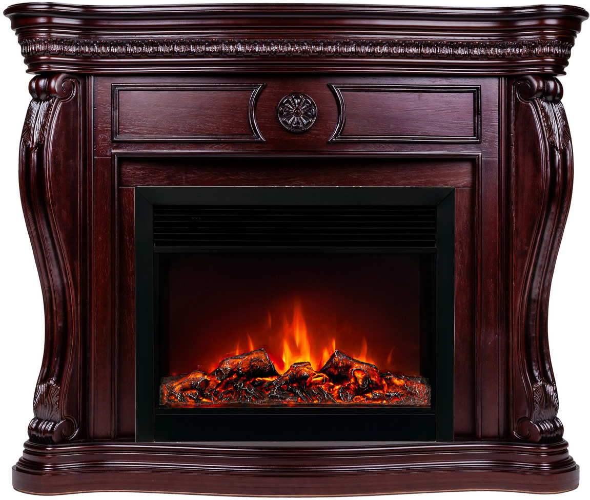 Электрокамин с широким очагом 2D Real-Flame Barcelona 26/33 AO-257 с очагом MOONBLAZE DELUXE BL