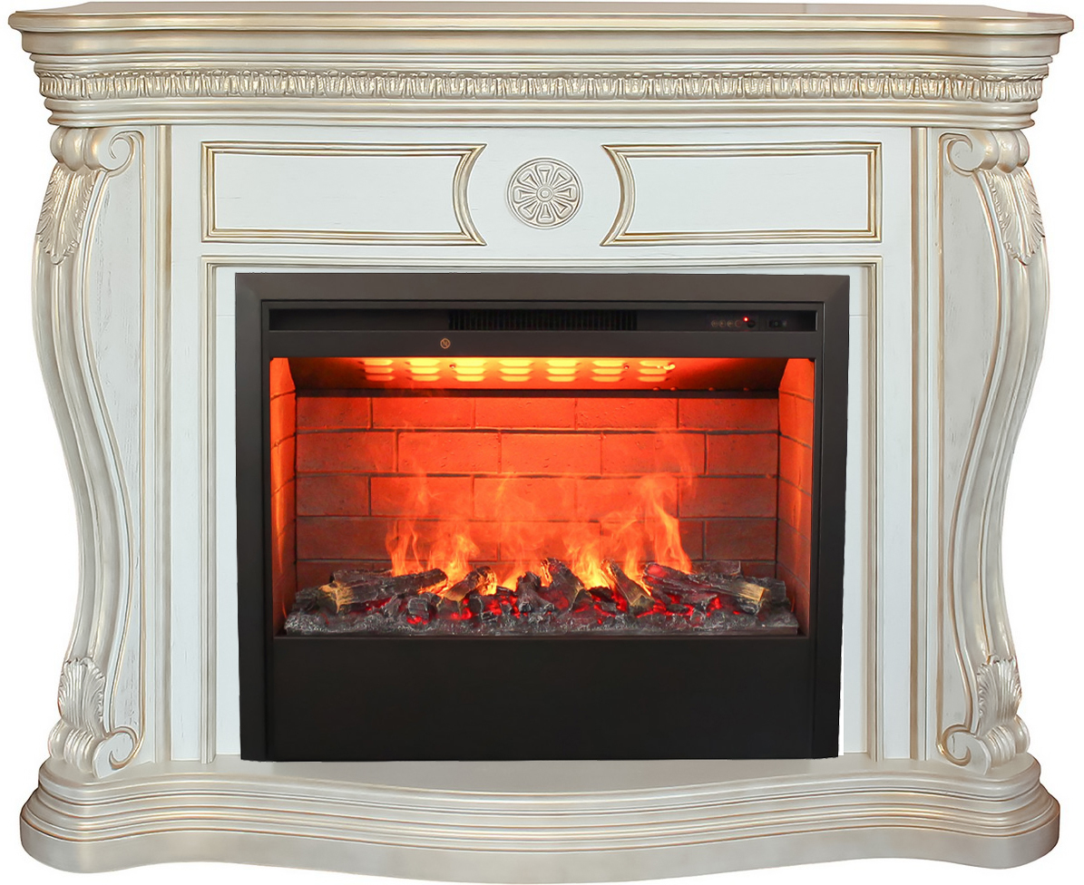 Электрокамин с широким очагом 3D Real-Flame Barcelona 26/33 WT-659G с очагом 3D Helios 26