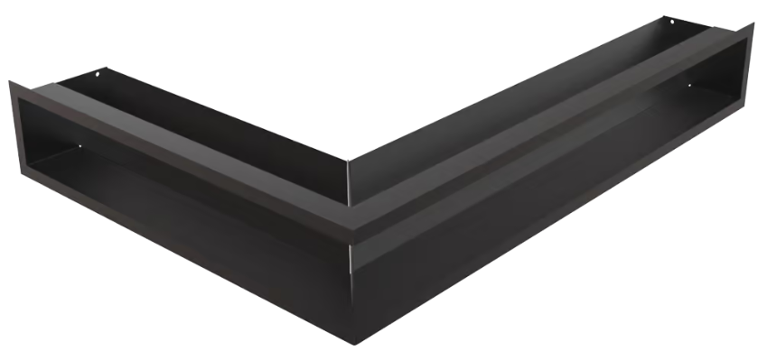 Вентиляционная решетка Kratki Люфт угловая правая 547х766х120 черная KR-LUFT/NP/12/45S/C