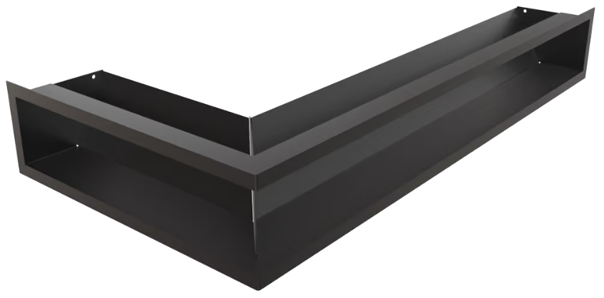 Вентиляционная решетка Kratki Люфт угловая правая 400х800х120 черная KR-LUFT/NP/12/8040/45S/C