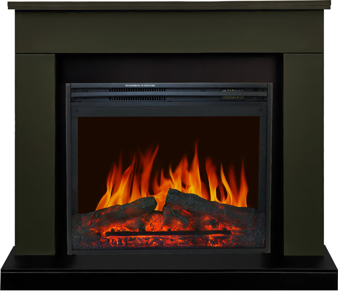 Электрокамин с широким очагом 2D Royal Flame Bergen SFT темная олива с очагом Jupiter FX New