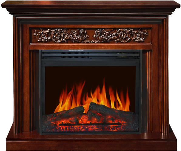 Электрокамин с широким очагом 2D Royal Flame Nottingham темный дуб с очагом Jupiter FX New
