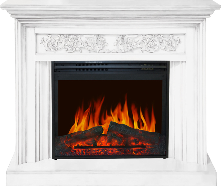 Электрокамин с широким очагом 2D Royal Flame Nottingham белый с очагом Jupiter FX New