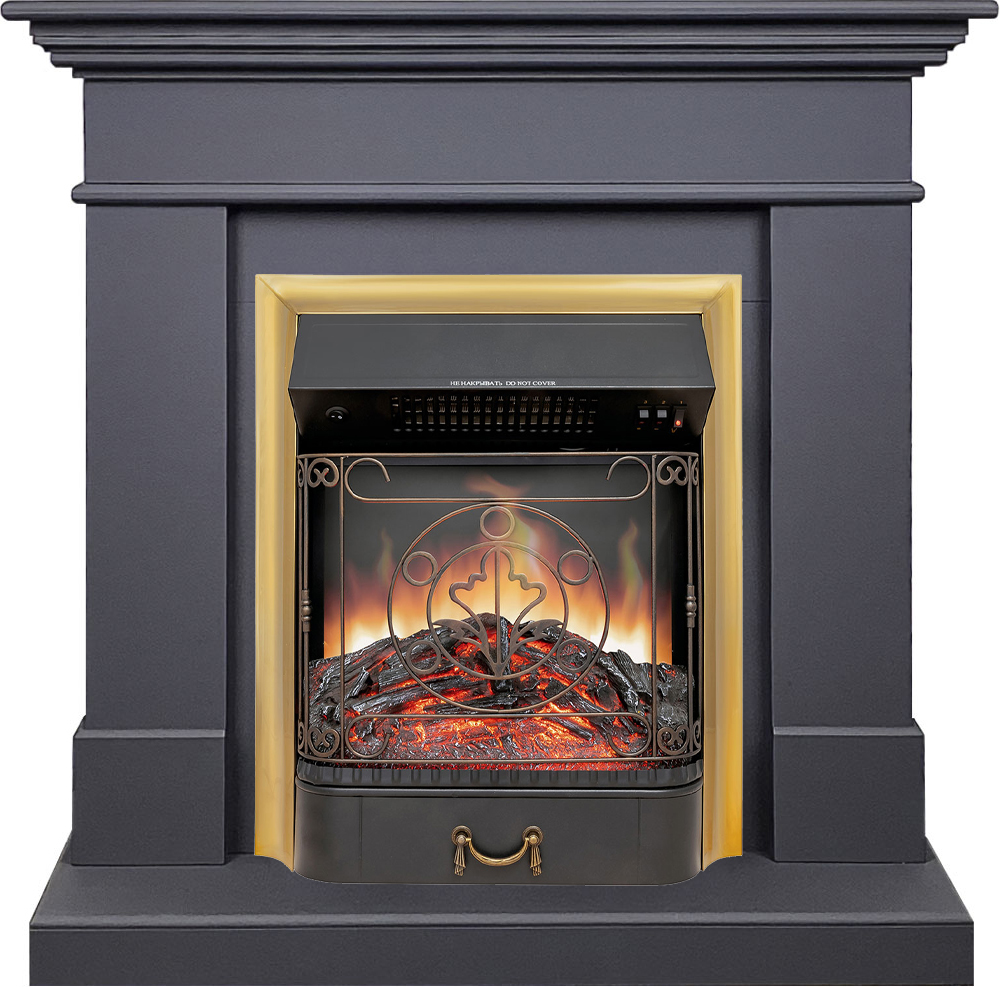 Электрокамин с классическим очагом 2D Royal Flame California STD SFT с очагом Majestic FX Brass