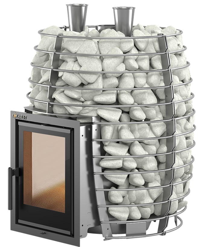 Дровяная печь 25 кВт Эверест Steam Heat 24 INOX Б/В