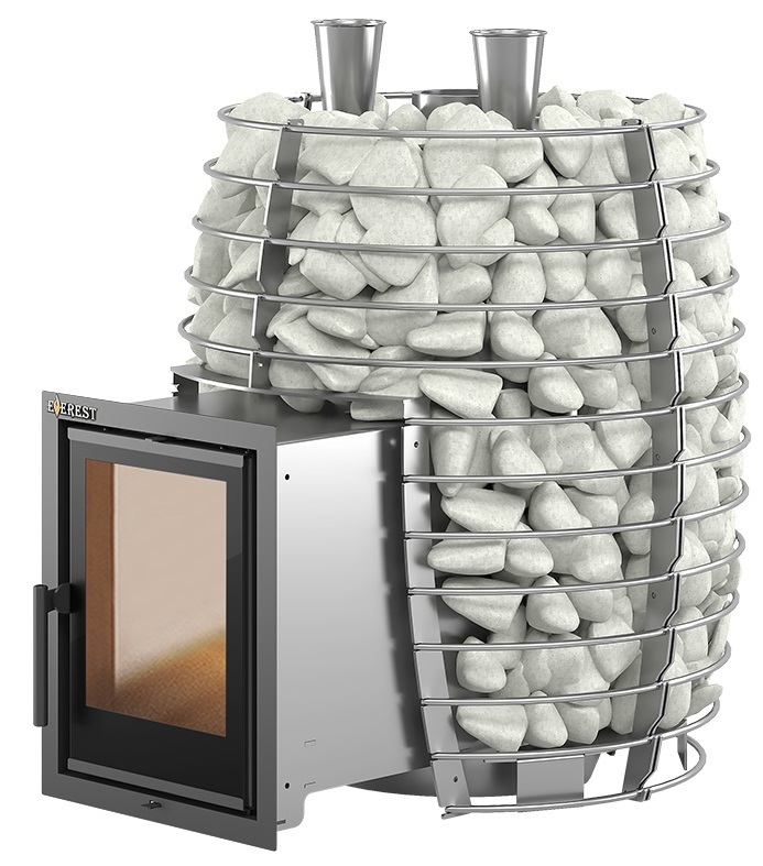 Дровяная печь 25 кВт Эверест Steam Heat 24 INOX