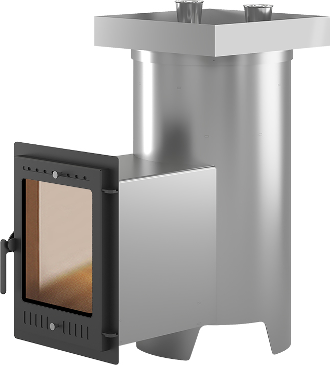 Дровяная печь 30 кВт Эверест Steam Master 30 INOX (320М) (под облицовку Ламель)