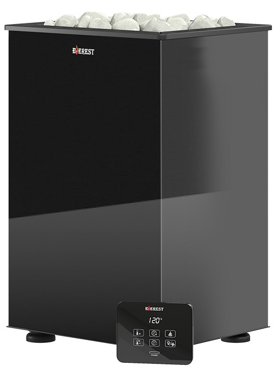 Электрическая печь 5 кВт Эверест BLACK CRYSTAL S45 (пульт управления в комплекте)