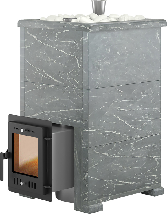 Дровяная печь 25 кВт Эверест Steam Master 24 INOX Талькохлорит, S-40