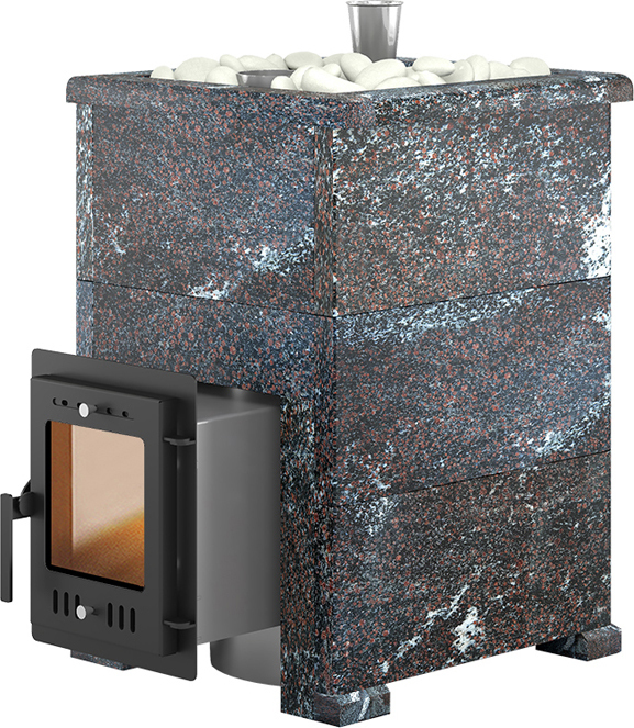 Дровяная печь 15 кВт Эверест Steam Master 18 INOX Амфиболит, S-40