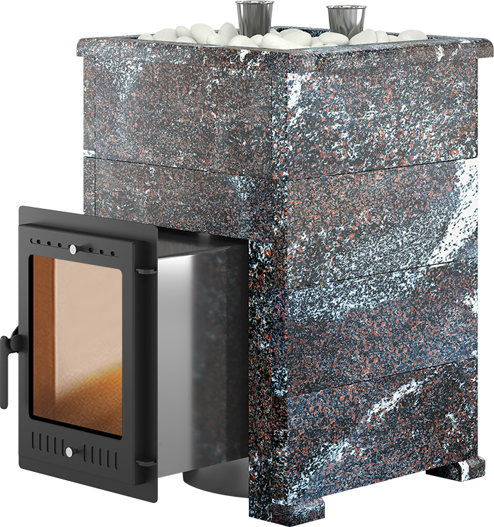 Дровяная печь 30 кВт Эверест Steam Master 30 INOX Амфиболит, S-40