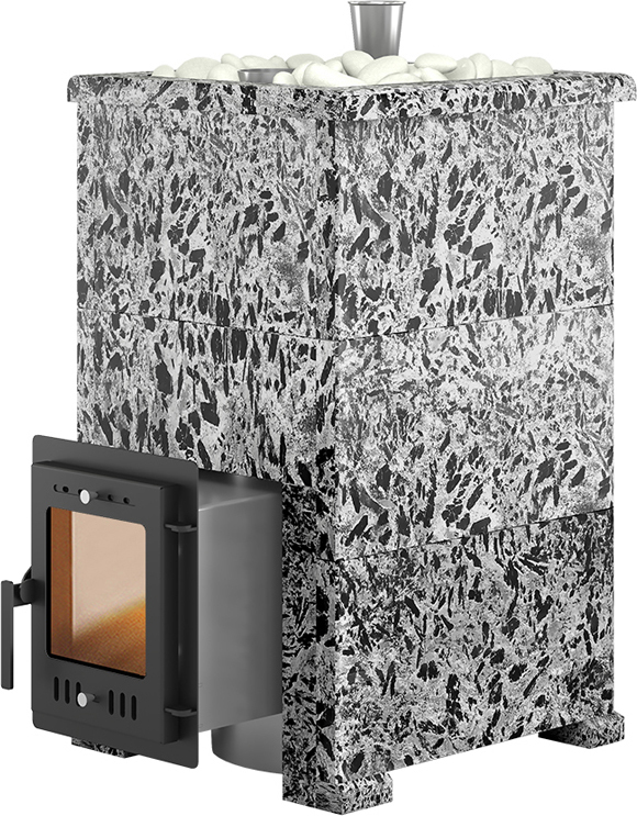Дровяная печь 25 кВт Эверест Steam Master 24 INOX Пироксенит Элит, S-40