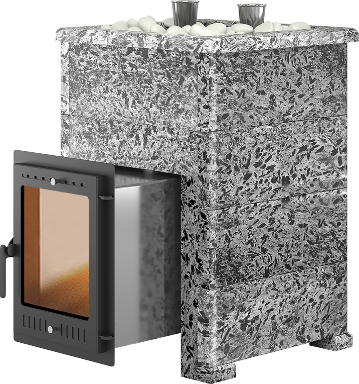 Дровяная печь 30 кВт Эверест Steam Master 30 INOX Пироксенит Элит, S-40