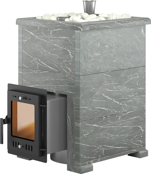Дровяная печь 15 кВт Эверест Steam Master 18 INOX Талькохлорит, S-40