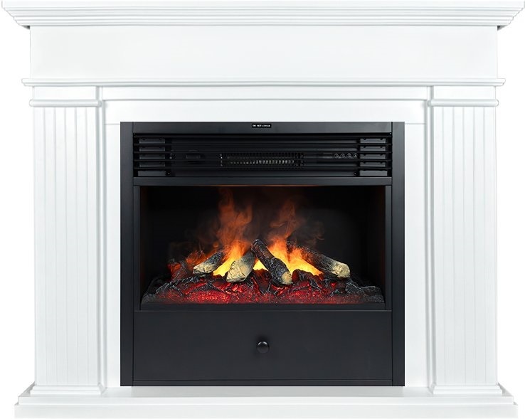 Электрокамин с широким очагом 3D Royal Flame Bern Design бьянко белый с очагом B650RF 3D