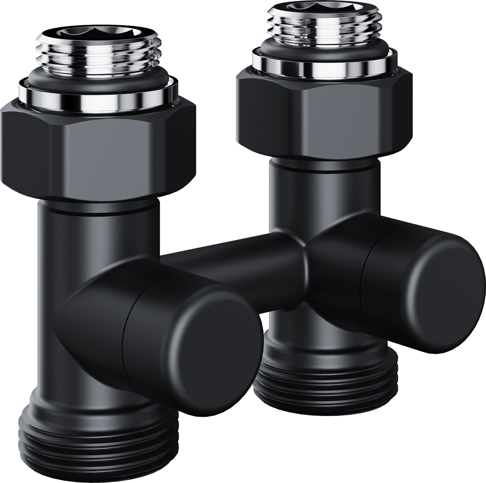Узел нижнего подключения Royal Thermo Design 1/2"х3/4" EK (черный), прямой