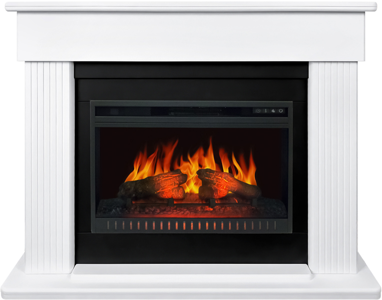 Электрокамин с широким очагом 2D Royal Flame Mozart SFT белый с очагом Vision 26 EF LED FX