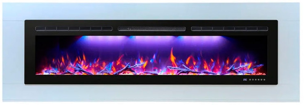 Линейный электрокамин InterFlame Адажио белый с очагом FreeSpace 75