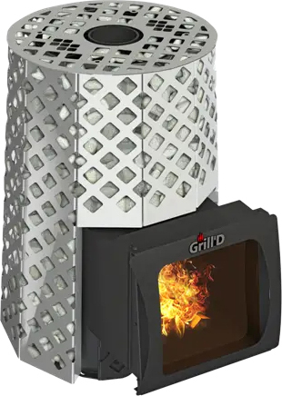 Дровяная печь Grill'D Violet Steel Romb Short Window Max
