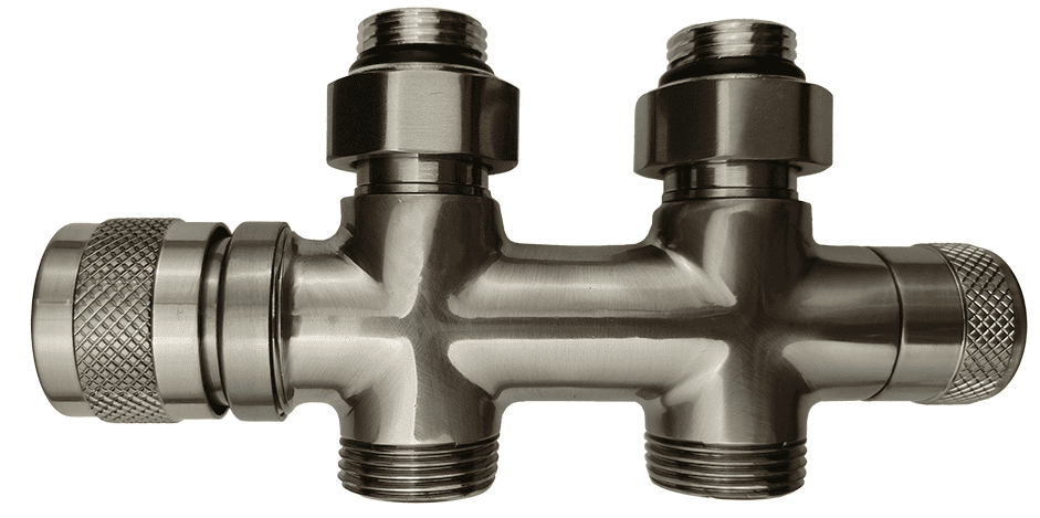 Узел нижнего подключения Primoclima Lunar прямой 1/2"х3/4"Е Никель матовый
