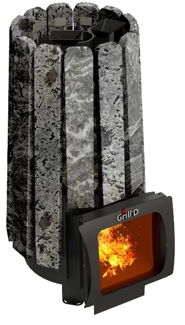 Дровяная печь Grill'D Cometa Vega 180 Short Window Max Stone
