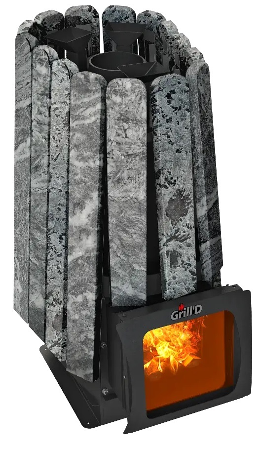 Дровяная печь Grill'D Cometa Vega 350 Short Window Max Stone