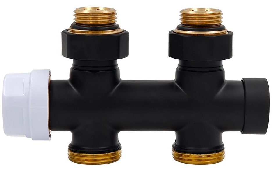 Узел нижнего подключения Primoclima Thermolink прямой 1/2"х3/4" Черный