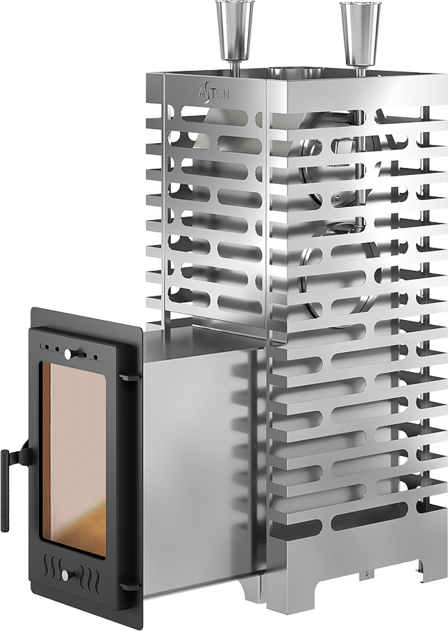 Дровяная печь 25 кВт ASTON 24 INOX (310М) Long