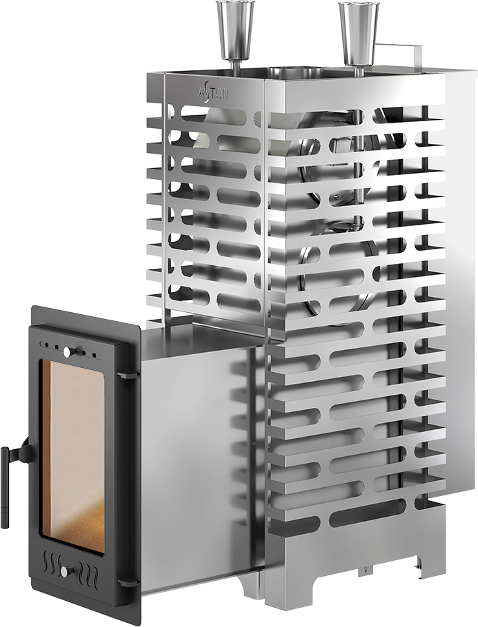 Дровяная печь 25 кВт ASTON 24 INOX (310М) Long АКВА