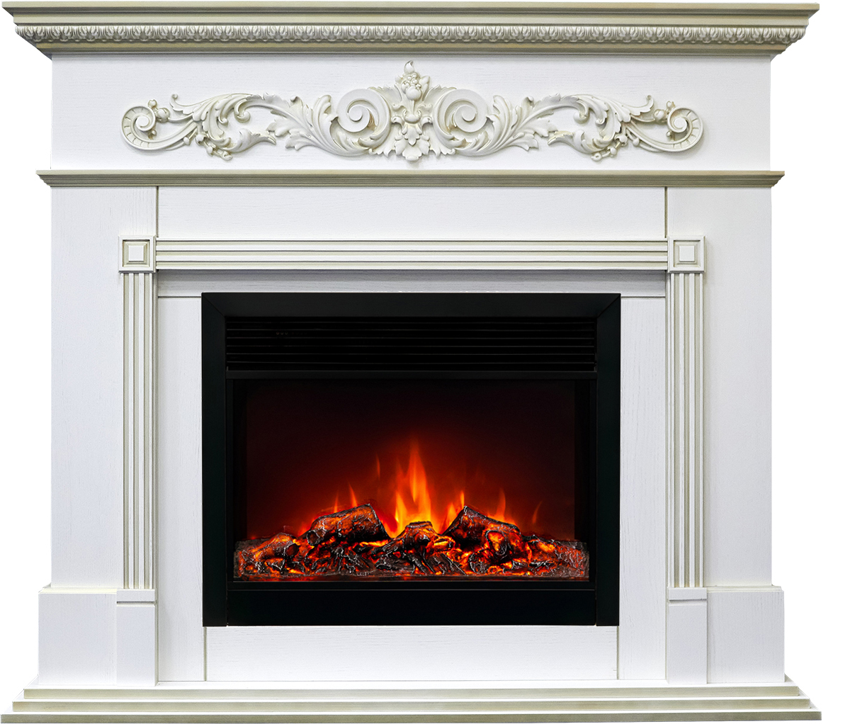 Электрокамин с широким очагом 2D Real-Flame BEETHOVEN 25,5/26 WT-519G с очагом MOONBLAZE DELUXE BL