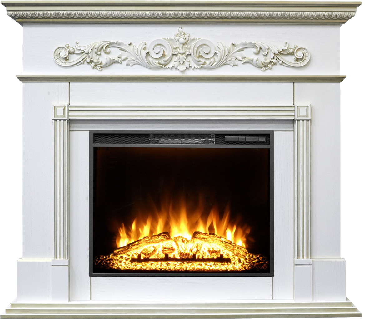 Электрокамин с широким очагом 2D Real-Flame BEETHOVEN 25,5/26 WT-519G с очагом AQUAMARINE 26