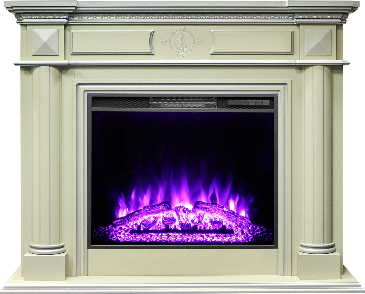 Электрокамин с широким очагом 2D Real-Flame WAGNER 33/26 BG-P615S с очагом AQUAMARINE 26
