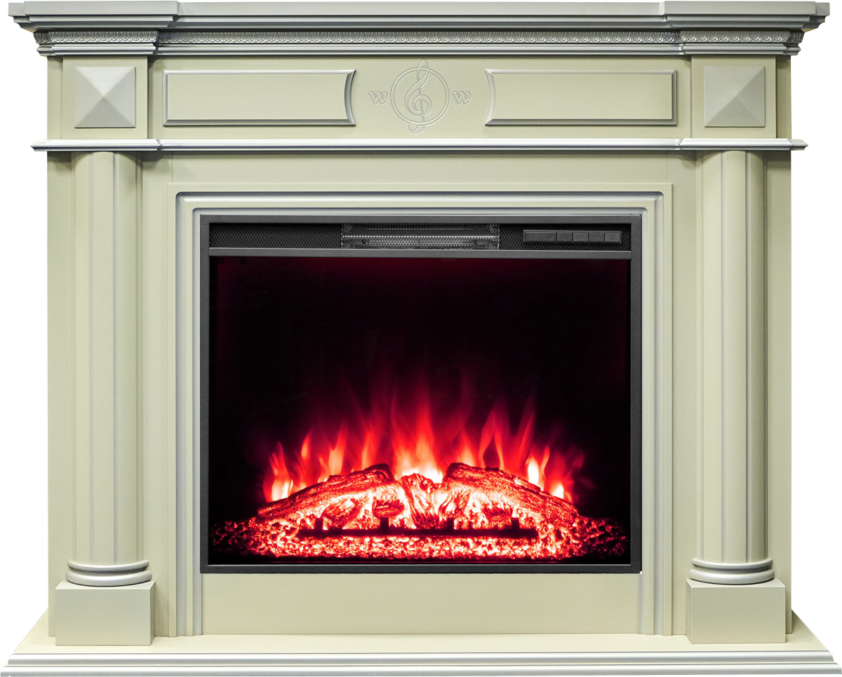 Электрокамин с широким очагом 2D Real-Flame WAGNER 33/26 BG-P615S с очагом AQUAMARINE 33