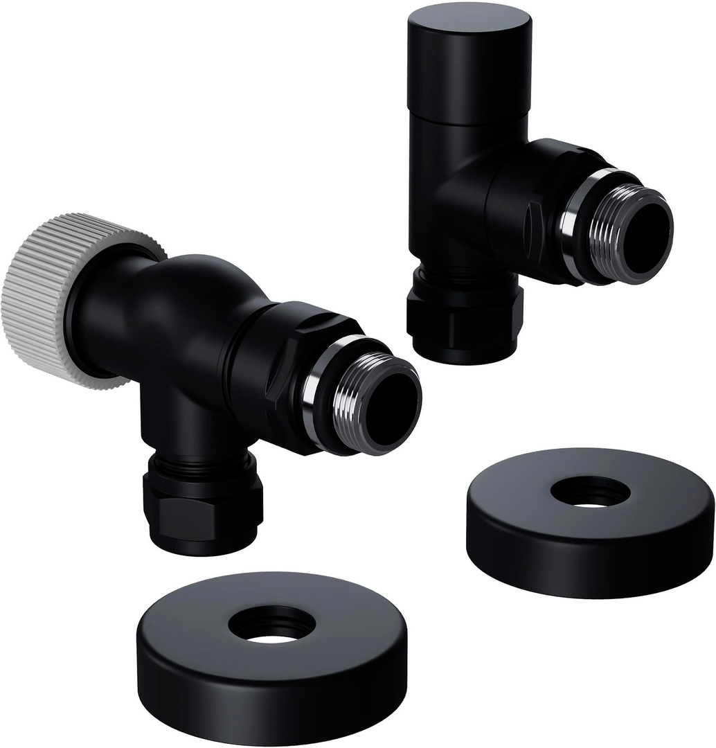 Термостатический вентиль Royal Thermo DESIGN PRO осевой М30х1,5 1/2 (черный)