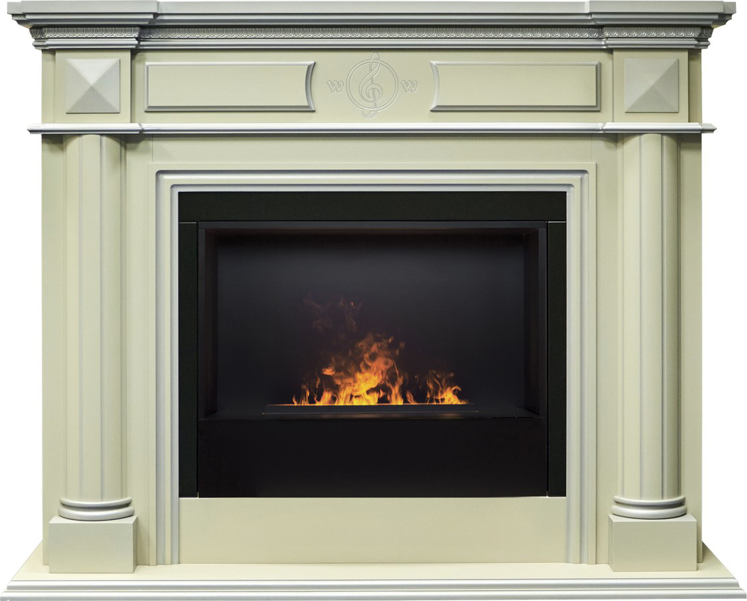 Электрокамин с широким очагом 3D Real-Flame WAGNER 33/26 BG-P615S с очагом 3D CASSETTE 630